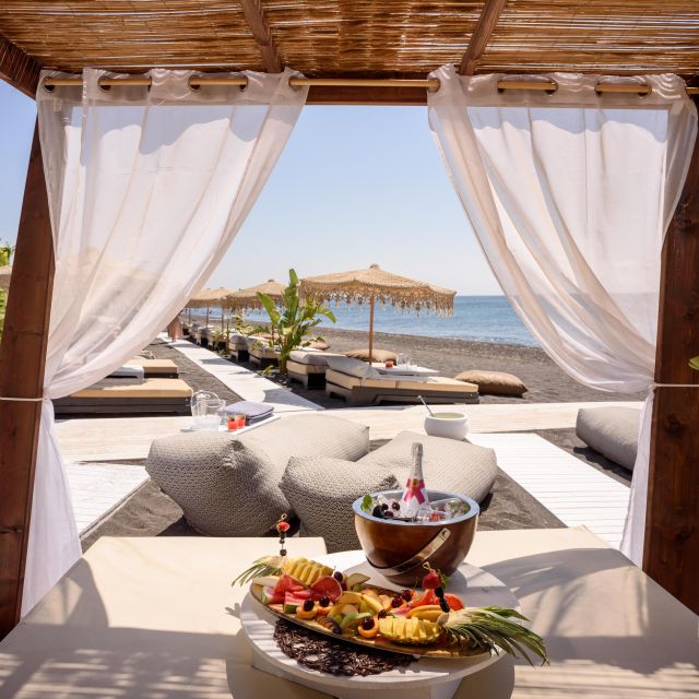 Perivolos Beach: Sun-Bed Experience FortyOne Bar Restaurant - Crystal Clear Waters
