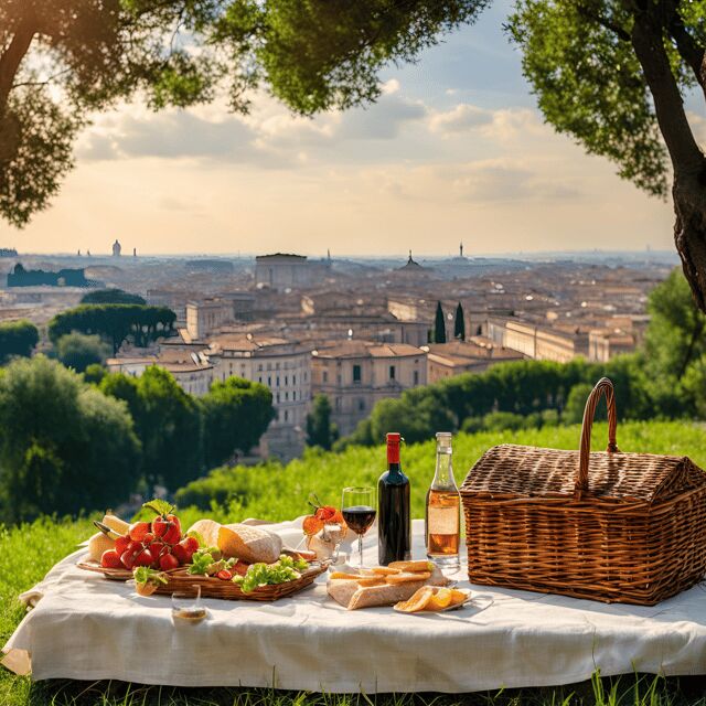 Pic-Nic in Rome With a View of the City Based on Typical Products - Key Points