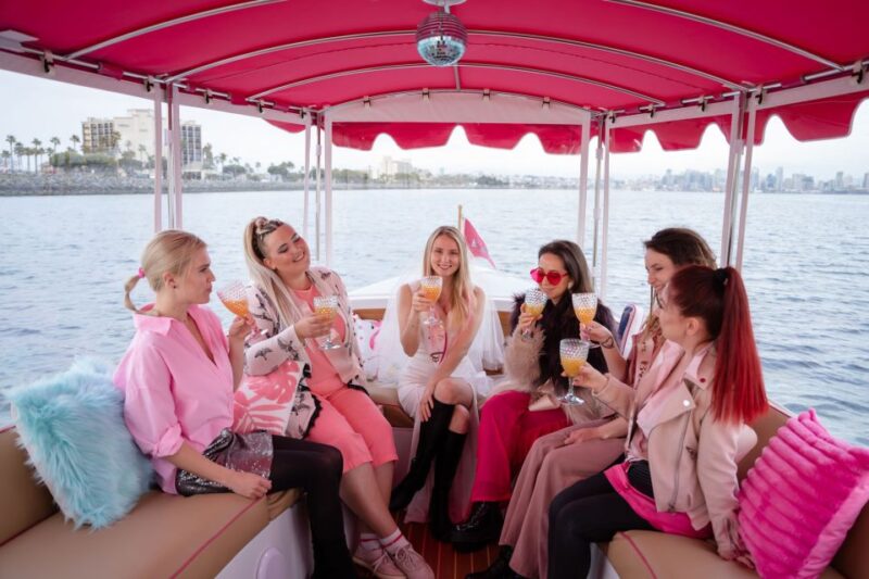 Pink Party Boat Cruise in San Diego Bay! Barbie Tour - Boat Features and Amenities