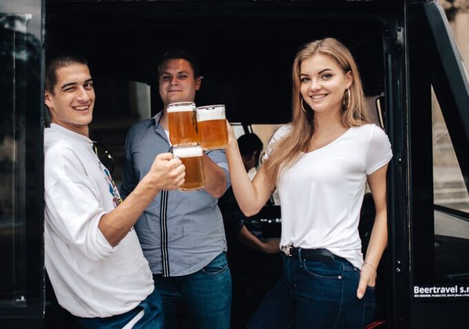 Prague: Airport Transfer Beer Party Bus With Unlimited Beer - Pickup and Drop-off
