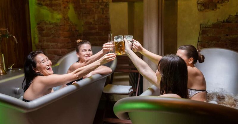 Prague: Beer and Wine Spa Bath With Salt Cave Experience - Key Points