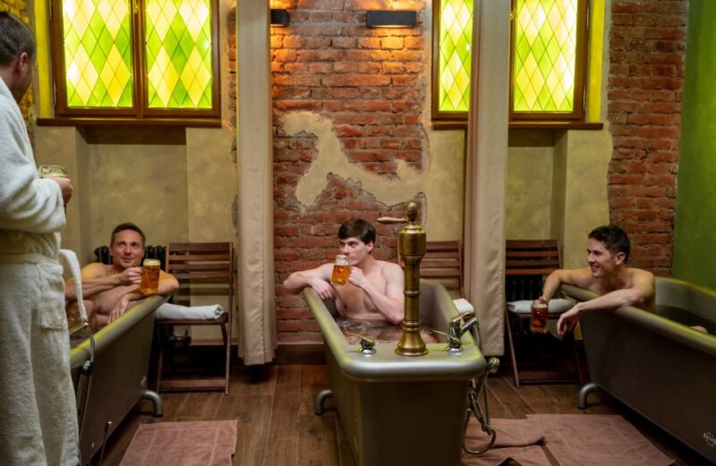 Prague: Beer and Wine Spa Bath With Salt Cave Experience - Spa Experience Details
