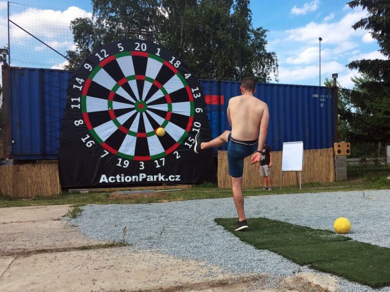 Prague: Giant Football Darts Game With Round of Beers & BBQ - Experience Highlights