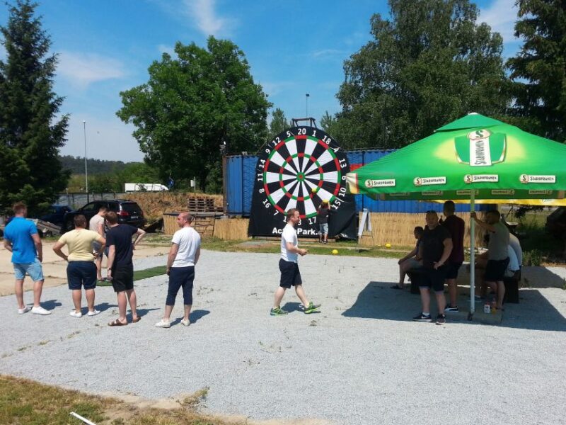 Prague: Giant Football Darts Game With Round of Beers & BBQ - Venue and Weather Considerations