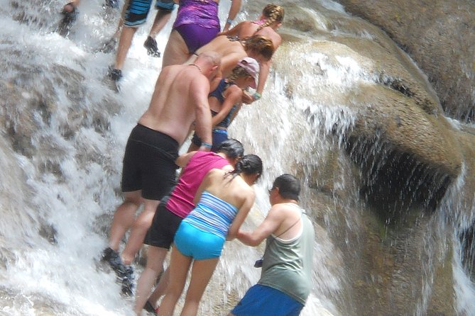 Private Blue Hole and Dunns River Falls Tour From Montego Bay - Climbing Dunns River Falls