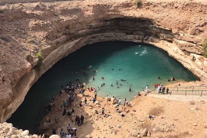 Private Day Trip to Wadi Shab & Bimmah Sinkhole Price Up To 5 Persons - White Sand Beach