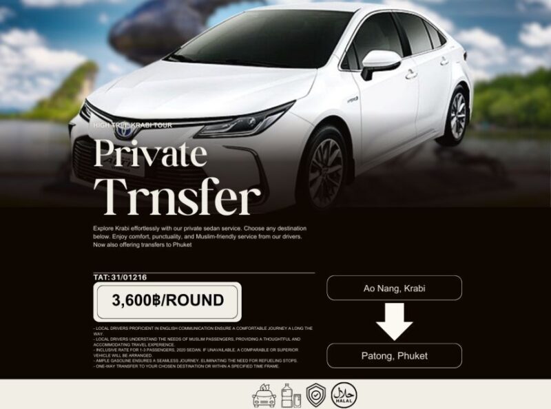 Private Eco-Transfer: One-way AoNang, Krabi - Phuket - Key Points