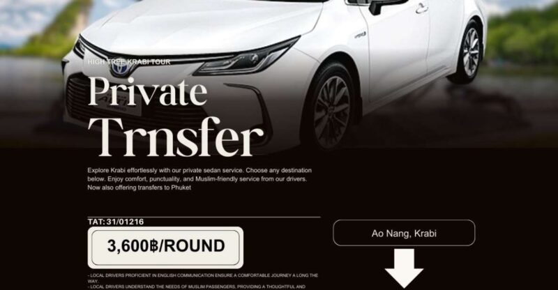 Private Eco-Transfer: One-way AoNang, Krabi - Phuket - Booking and Cancellation