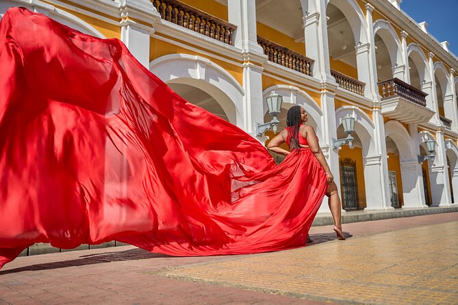 Private Flying Dress Photoshoot in Cartagena - Preparing for the Photoshoot