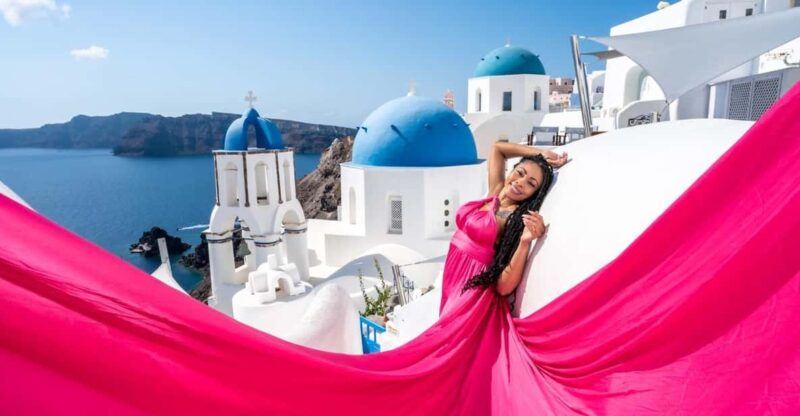 Private Flying Dress Photoshoot Santorini - Photography Experience