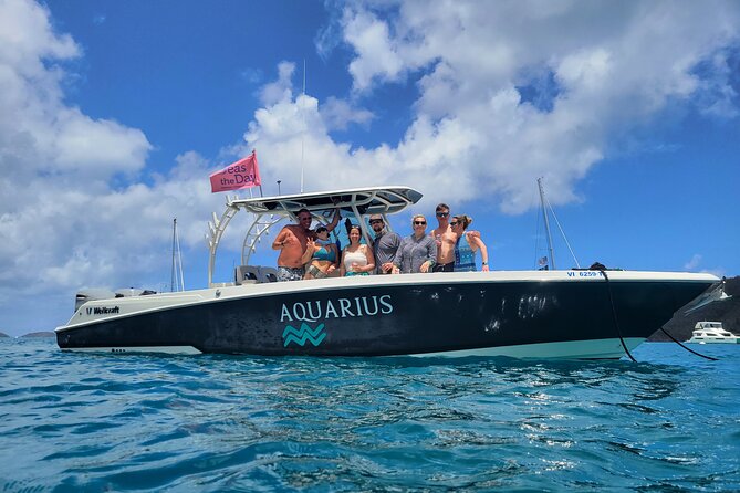 Private New Powerboat Including Elysian Beach Resort. Full & Half Day USVI - Gratuity and Fuel Surcharge