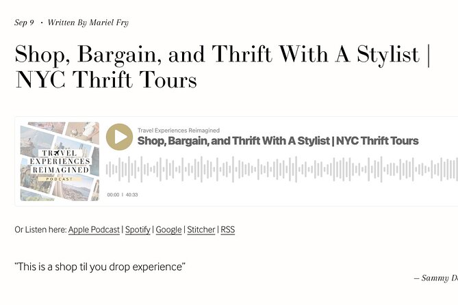 Private Secondhand Bargain Shopping & Styling Tour With a Personal Shopper  - Tour Overview