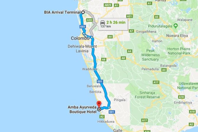 Private Taxi From Sri Lanka Airport Review - Inclusions