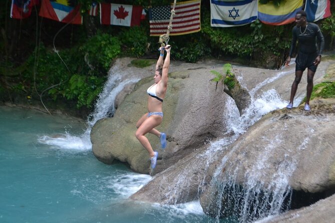Private Tour From Montego Bay to Ocho Rios Blue Hole Tubing and Shopping - Thrill-Seeking at the Rope Swing