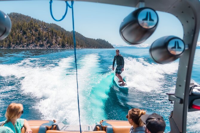 Private Wakesurf/Wakeboard Boat Charter Lake Tahoe - Meeting and Pickup