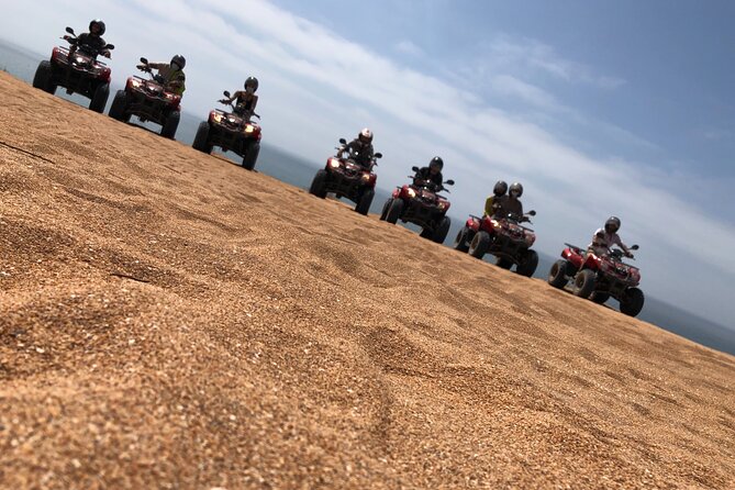 Quad Biking and Sandboarding on Sand Dunes Wild Beach - Refreshing Tea Break in the Desert