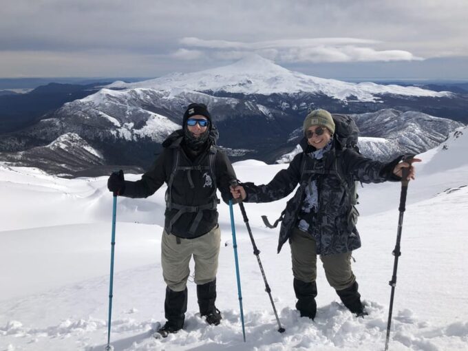 Quetrupillán Volcano Ascent - Celebration at the End