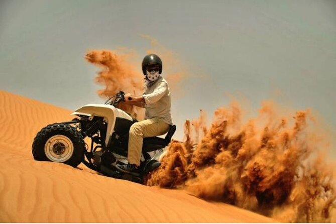 Red Dunes Quad Bike Safari, Sand Surf, Camels and BBQ - Camel Ride and Falcon