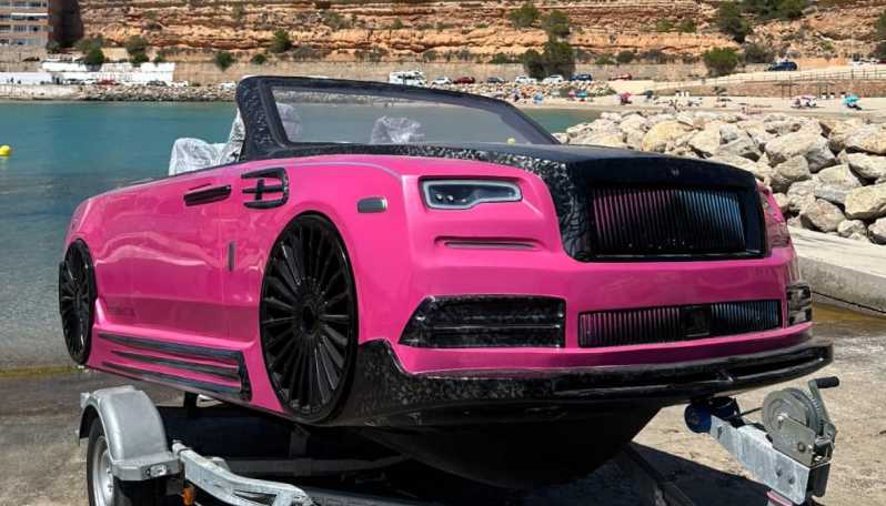 RENT a Pink Rolls Royce Waterboat Car in Mallorca - Mallorcas Seaside Exploration