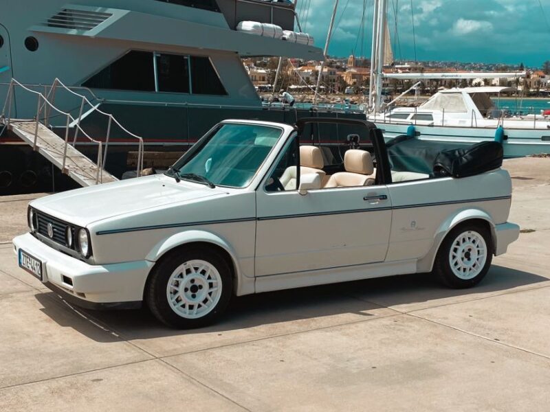 Rethymno: Ride With a Golf Cabriolet 1984 for 12 Hours - Key Points