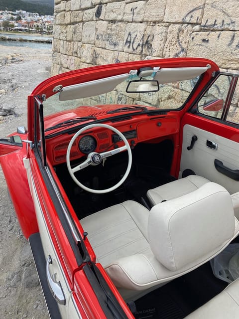 Rethymno: Ride With a VW Beetle Cabrio for 12 Hours - Key Points