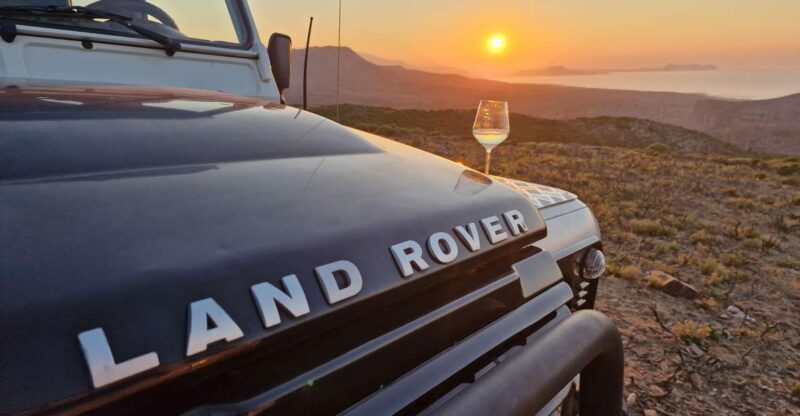 Rethymo: Landrover Safari Sunset Tour With Dinner and Drink - Duration and Group Size