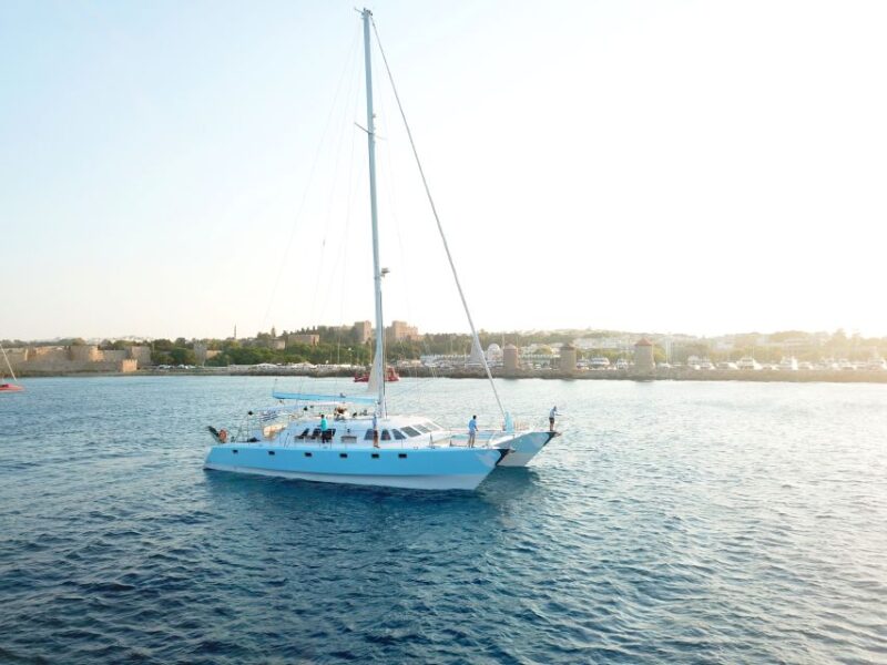 Rhodes: Catamaran Cruise With Snacks, Wine & Sunset Viewing - Itinerary Highlights