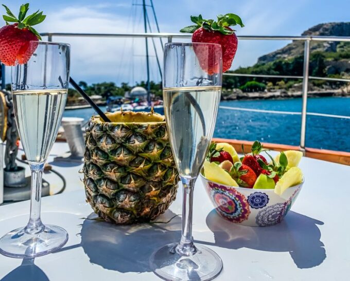 Rhodes: Cruise With 3 Stops, Lunch and Unlimited Drinks - Frequently Asked Questions