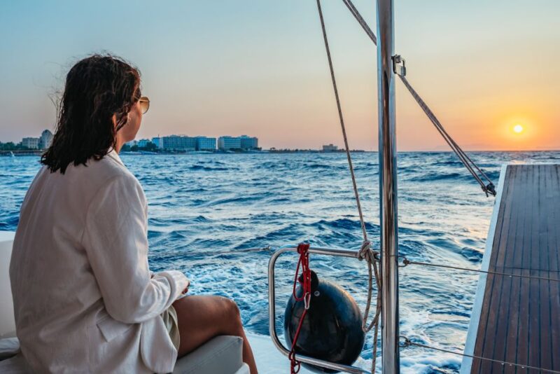 Rhodes: Sunset Catamaran Cruise With Dinner Buffet & Drinks - Dinner Buffet Details