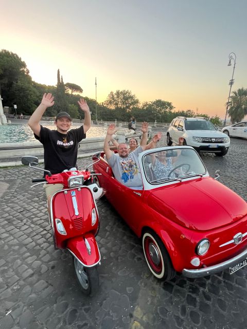 Rome: Evening Fiat 500 and Vespa Prosecco Tour - Small Group Experience