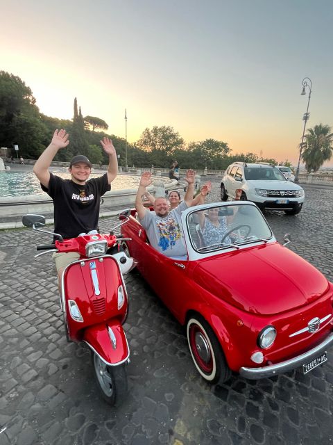 Rome: Evening Fiat 500 and Vespa Prosecco Tour - Nighttime Atmosphere
