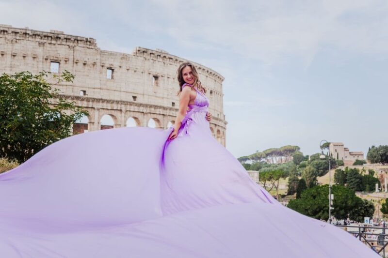 Rome: Flying Dress Professional Photoshoot - Flexible Cancellation Policy