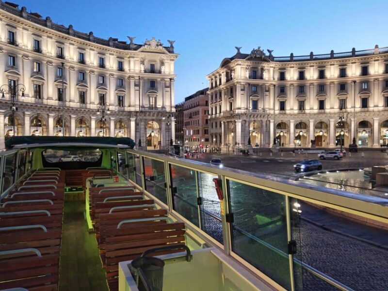 Rome: Nighttime Tour by Open-Top Bus With Tasting Stop - Key Points