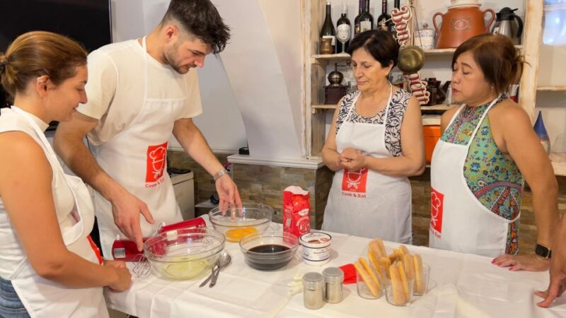 Rome: Pasta and Tiramisu Cooking Class With Wine - Cooking Activities