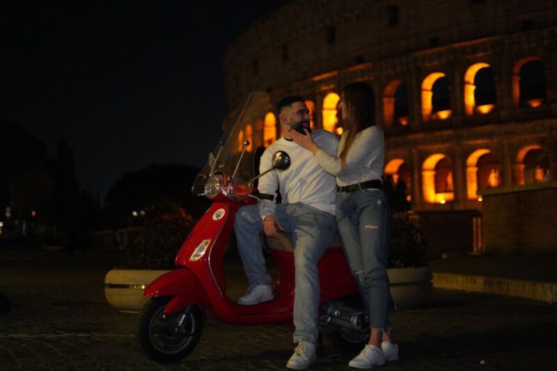 Rome: Vespa Scooter Night Tour With Pro Photographer - Key Points