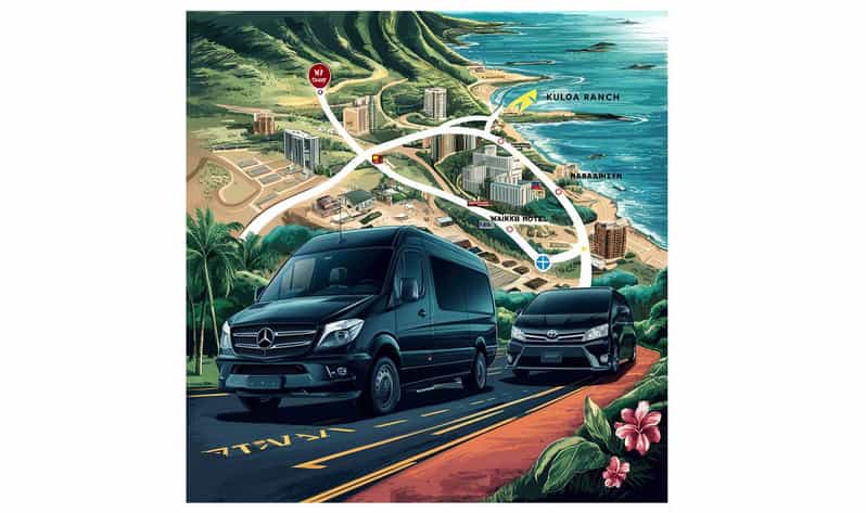 Round-trip Private Transfer Kualoa Ranch And Waikiki Hotel - Transfer Route and Duration
