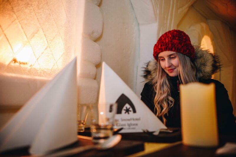Rovaniemi: Ice Restaurant Dinner With Snow Sauna & Transfer - Menu Highlights