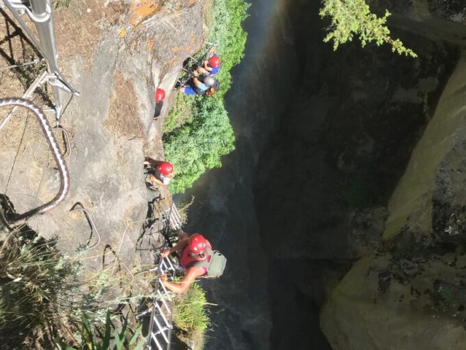 Saas-Fee: Gorge Alpine Via Ferrata and Flying Fox Tour - Flying Fox and Rappelling