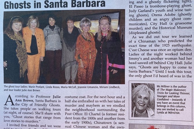 Santa Barbara Ghost History and Mystery Walking Tour Invisible Becomes Visible - Tour Logistics and Meeting Information