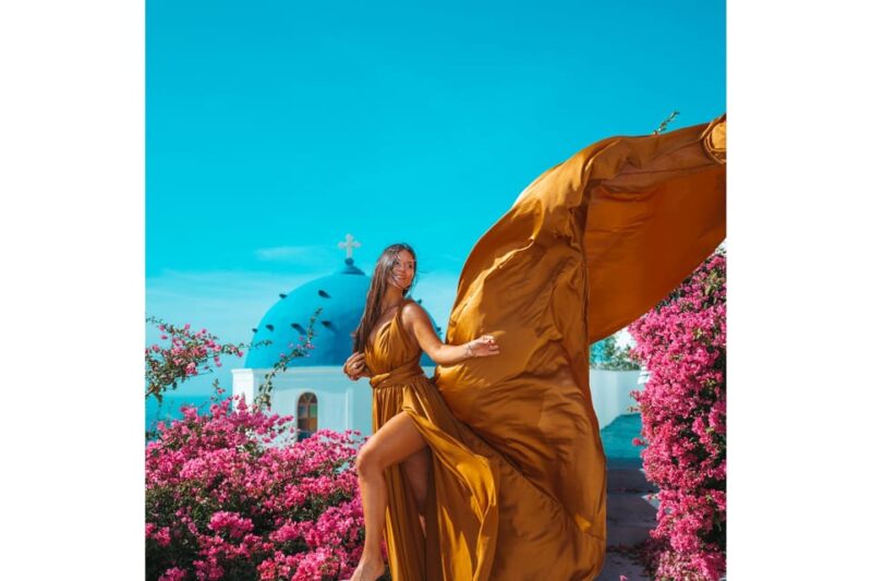 Santorini: 1Hour Flying Dress Photoshoot - Dress and Accessories