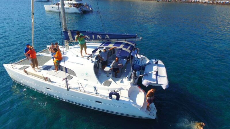 Santorini: 7-Hour Private Catamaran Cruise With Food & Drink - Inclusions and Amenities