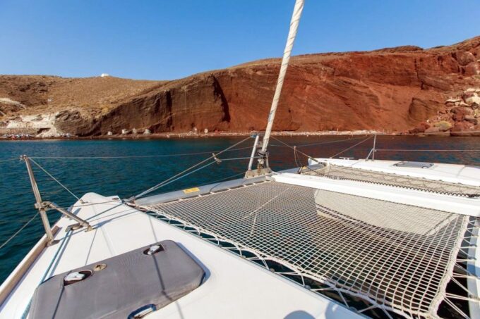 Santorini: 7-Hour Private Catamaran Cruise With Food & Drink - About Vlychada Marina