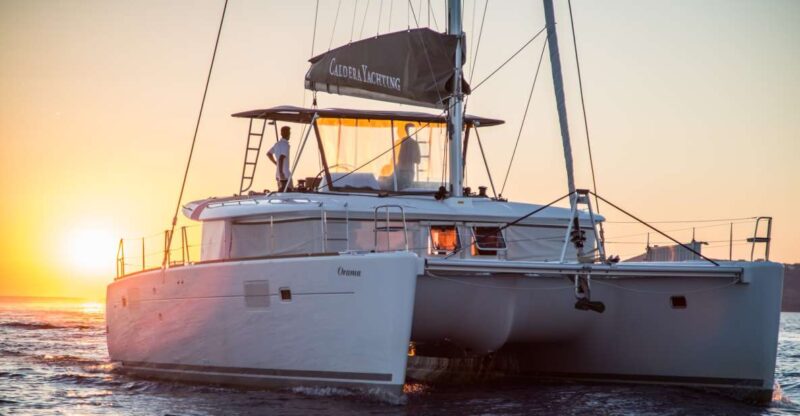 Santorini: All-Inclusive Catamaran Cruise W/ Hot Spring Swim - Admiring Santorinis Hotspots