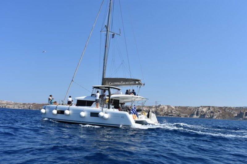 Santorini: All-Inclusive Private Luxury Catamaran Cruise - Freshly Prepared Meal and Open Bar