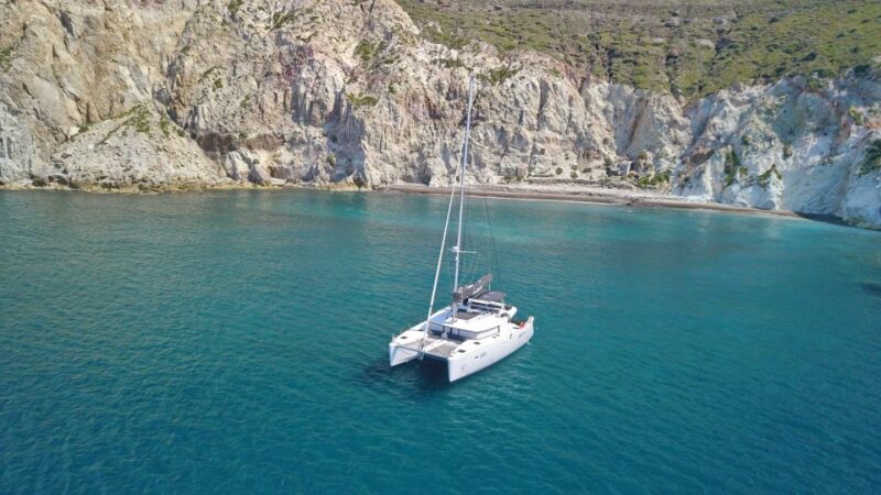 Santorini: Caldera Catamaran Cruise With Meal & Drinks - Pickup and Duration