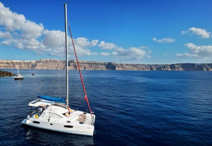Santorini: Catamaran Cruise With Greek BBQ and Drinks - Catering and Beverages