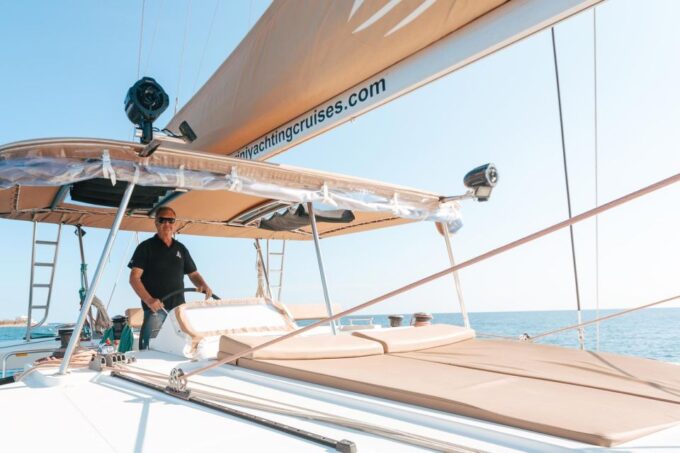 Santorini Catamaran Day Cruise: Lunch, Drinks and Transfers - Beach Swim and Lunch