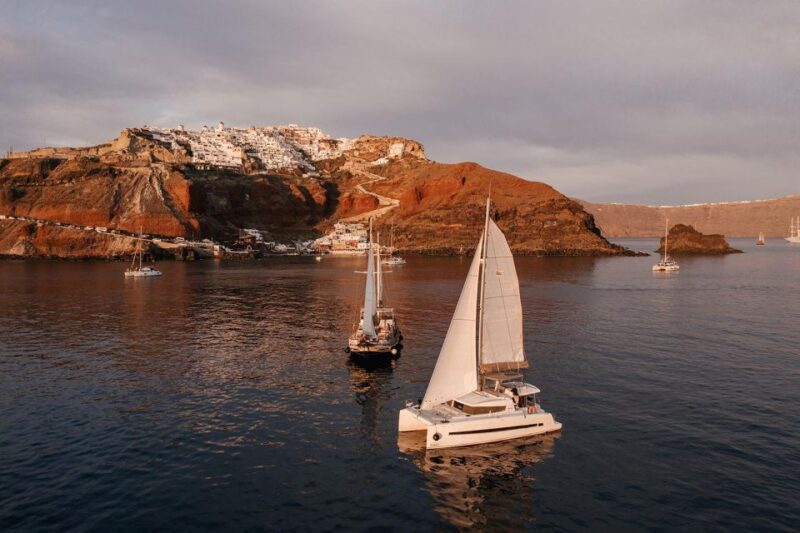 Santorini Catamaran Daytime Coastal Cruise - Meal and Refreshments
