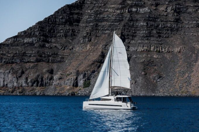 Santorini Catamaran Daytime Coastal Cruise - Swimming and Snorkeling