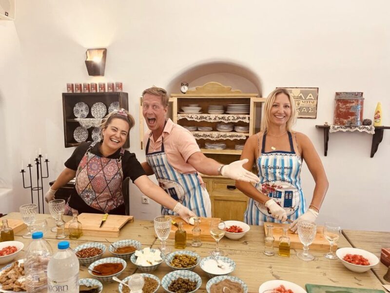 Santorini: Cooking Class, Local Menu and Dessert With Wine - Pricing and Booking Information